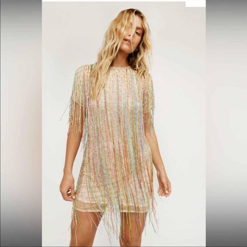 Nasty Gal Beaded Fringe Dress